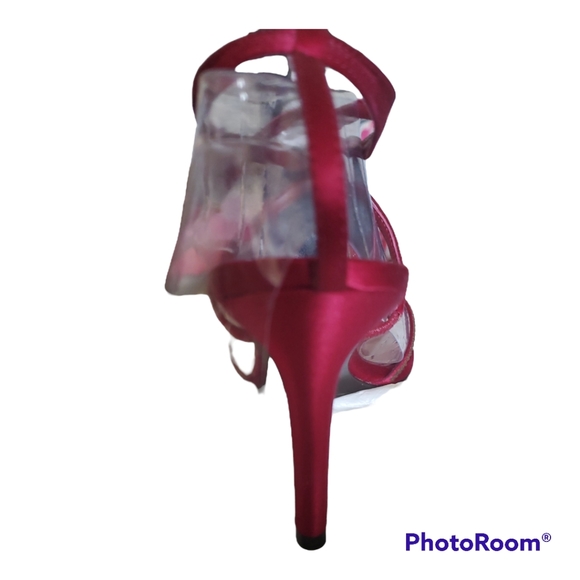 RALPH LAUREN Red Satin Wrap High Heel Sandals - Size 5 / 35 - Picture 5 of 5